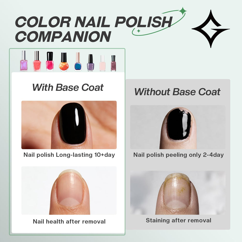Glamonade Base Coat Clear non-toxic polish protects nails without harsh solvents.