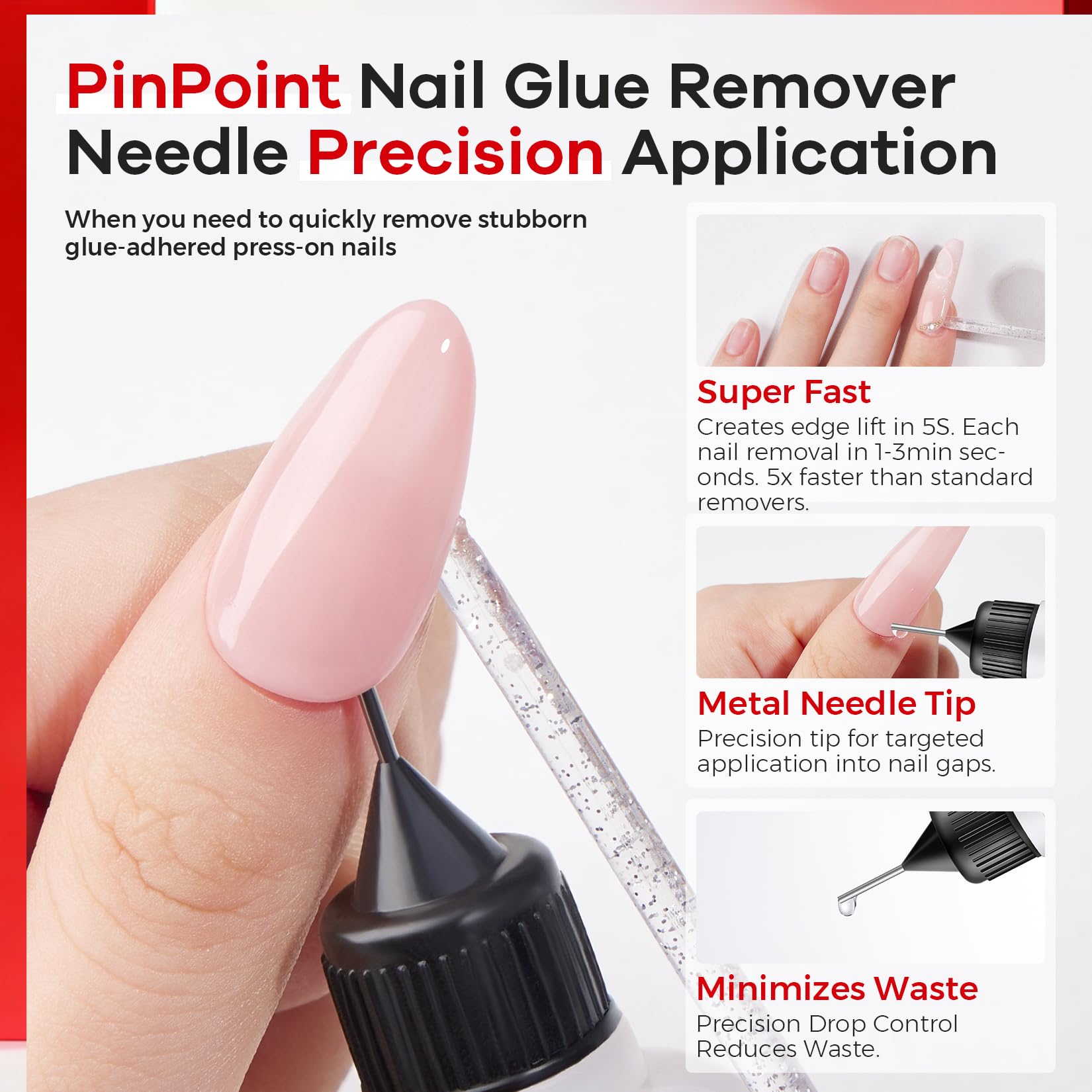 Compact 40ml remover tube designed for on-the-go nail changes