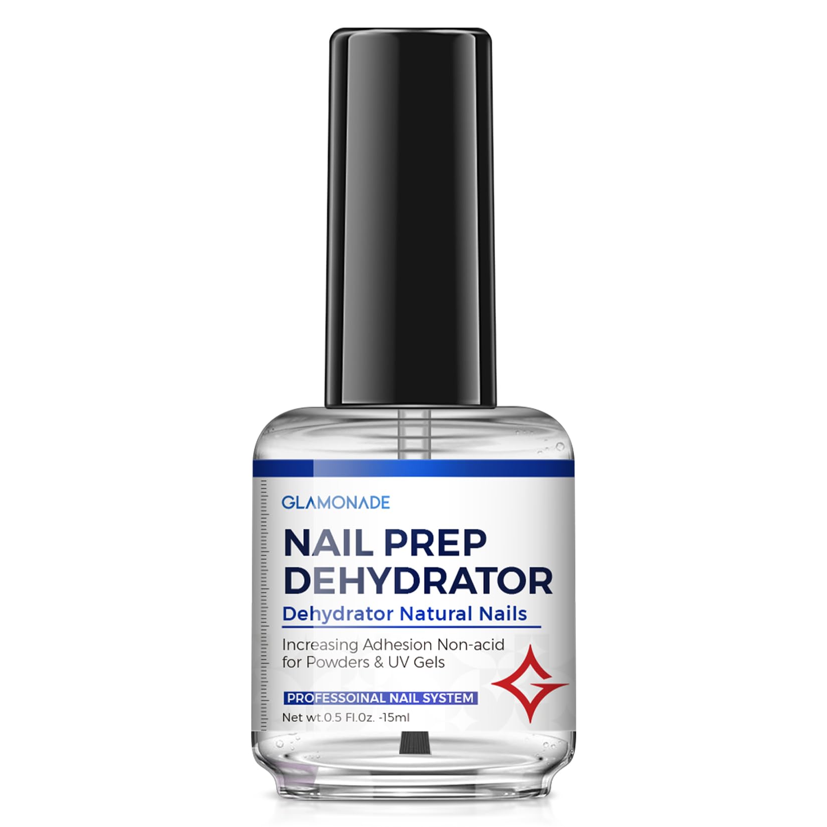 Glamonade deshidratante de uñas sin ácido mejora adhesión para uñas artificiales.