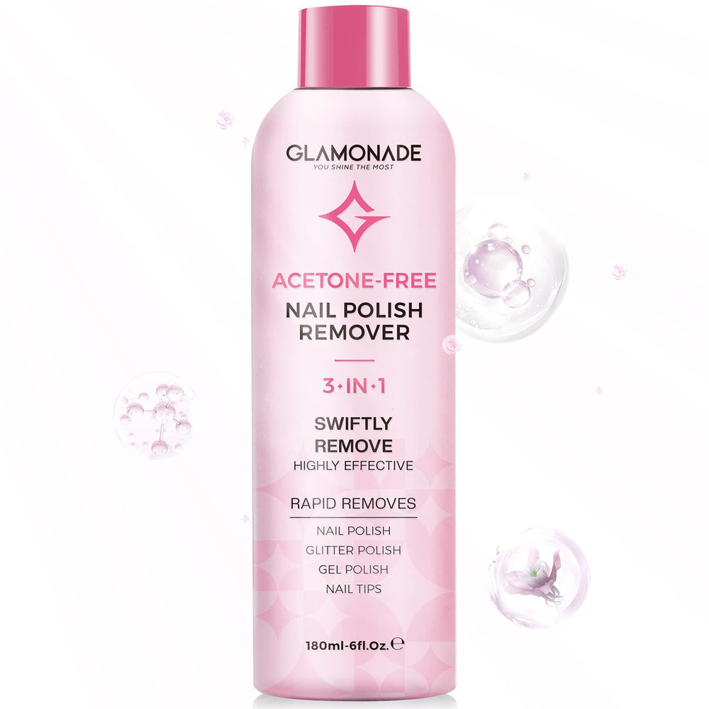 Glamonade quitaesmalte gel, botella a mano para uso doméstico sin acetona.