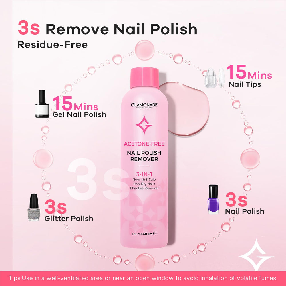 Glamonade remover gel rápido para quitar esmalte sin esfuerzo.