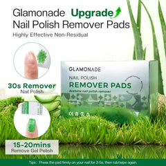 Glamonade toallitas grandes 9x9 cm para eliminar esmalte de diez uñas.