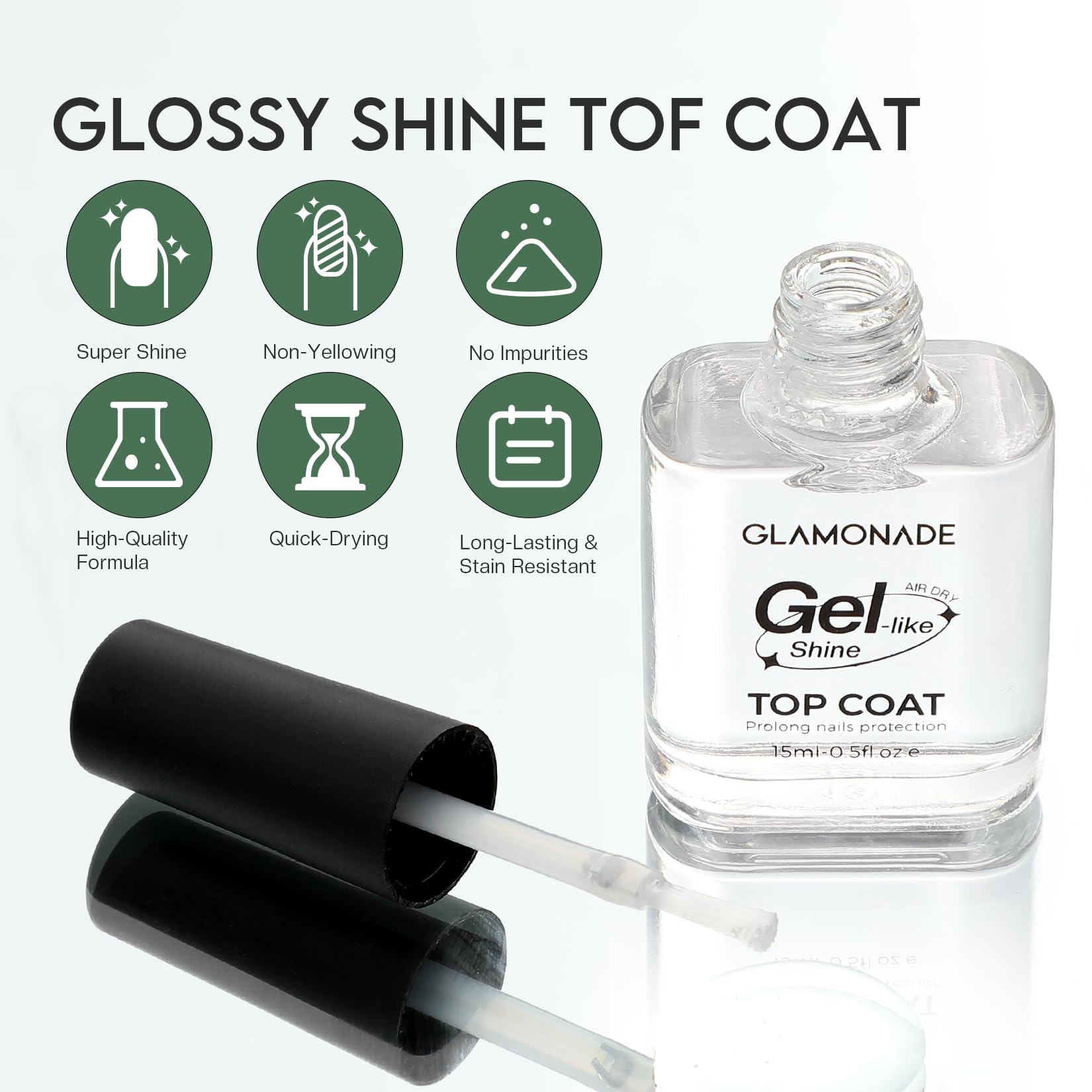 Glamonade top coat ideal for nail art and salon results.