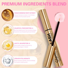 Glamosoar Lash Serum applicator brush ready for precise nighttime application.