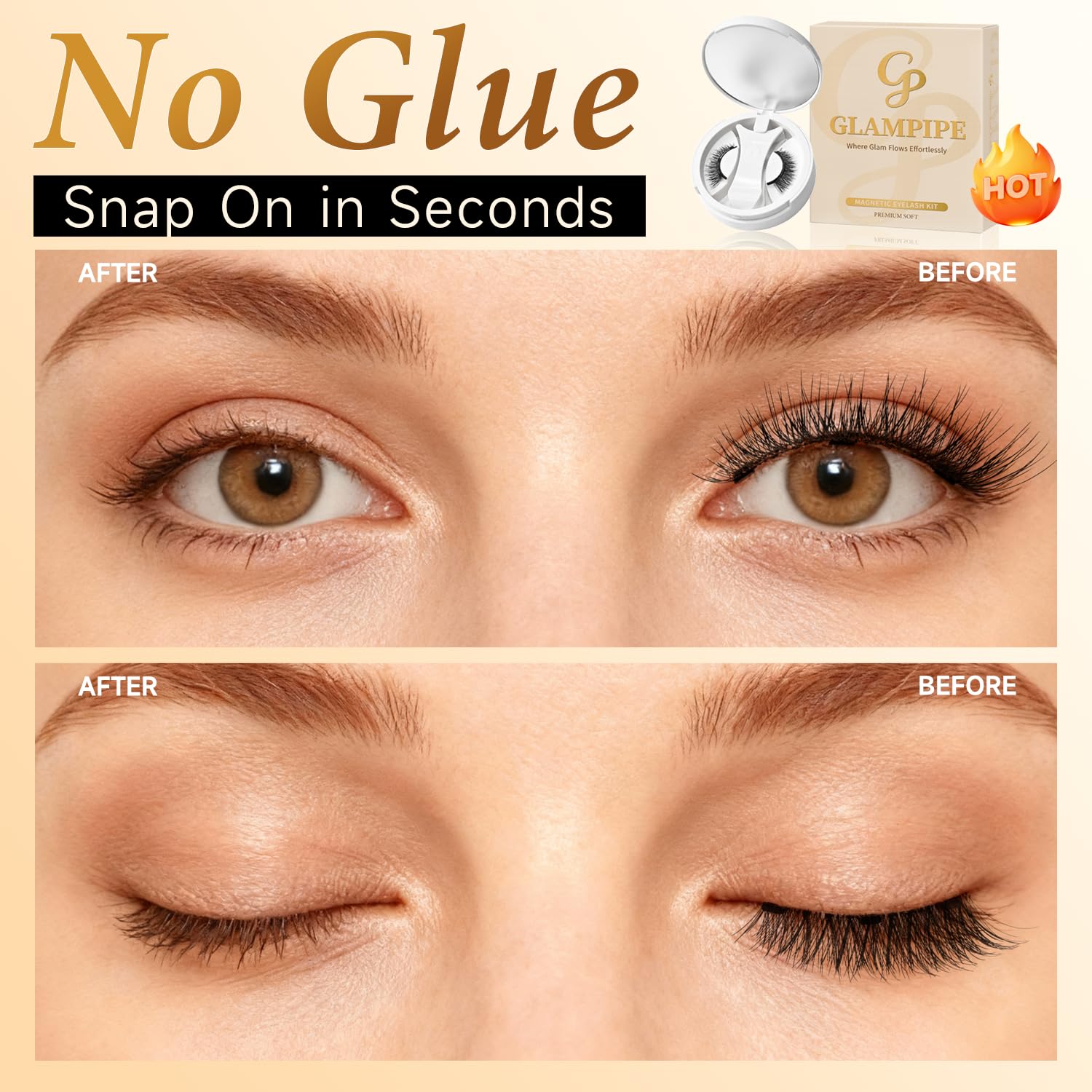 GlamPipe natural-look magnetic lashes blend seamlessly for daily wear.