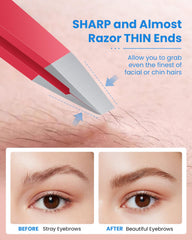 GlamTweeler 25-degree slant tips grip tiny hairs precisely.