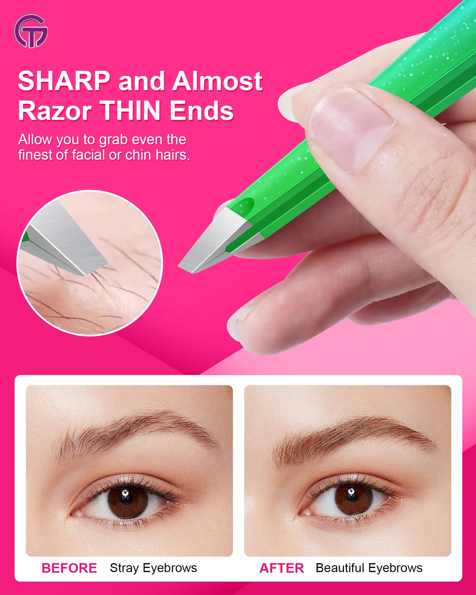 Ergonomic 3.75-inch handle design for steady plucking.