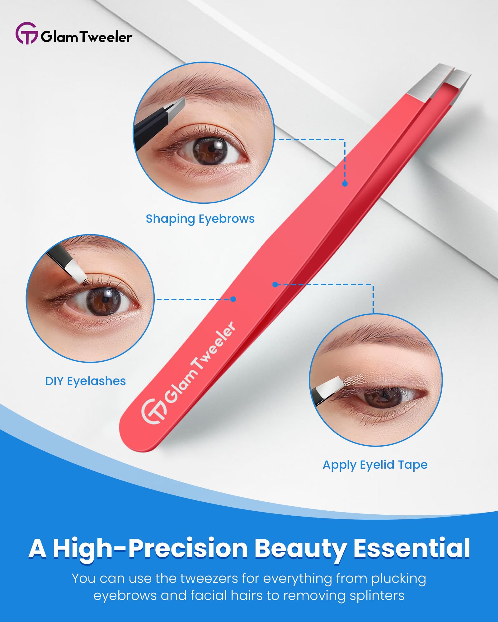 GlamTweeler multi-use grooming tool for brows and more.