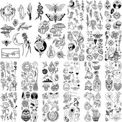 Tatuajes temporales Glaryyears con flores mini, ideal para fiestas y estilos rápidos.