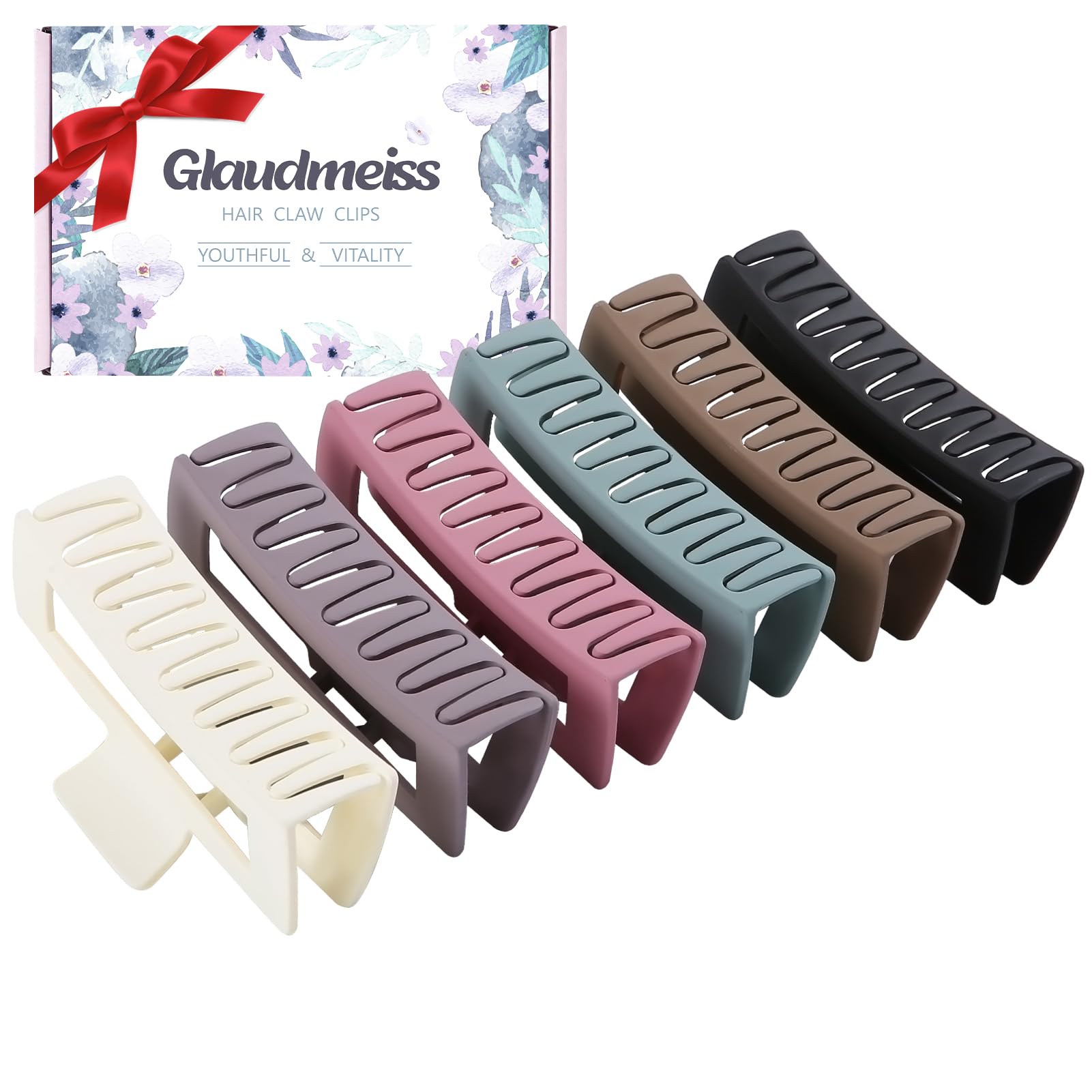 Pinzas Glaudmeiss grandes para cabello grueso, agarre firme en uso diario.