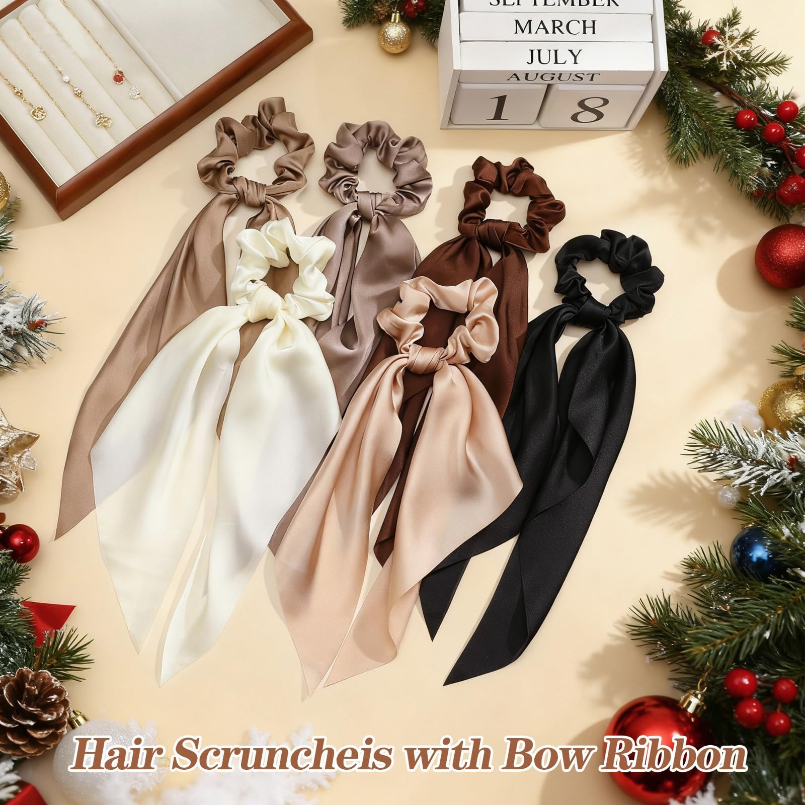 Glaudmeiss set de 6 scrunchies, regalo ideal para niñas y mujeres.
