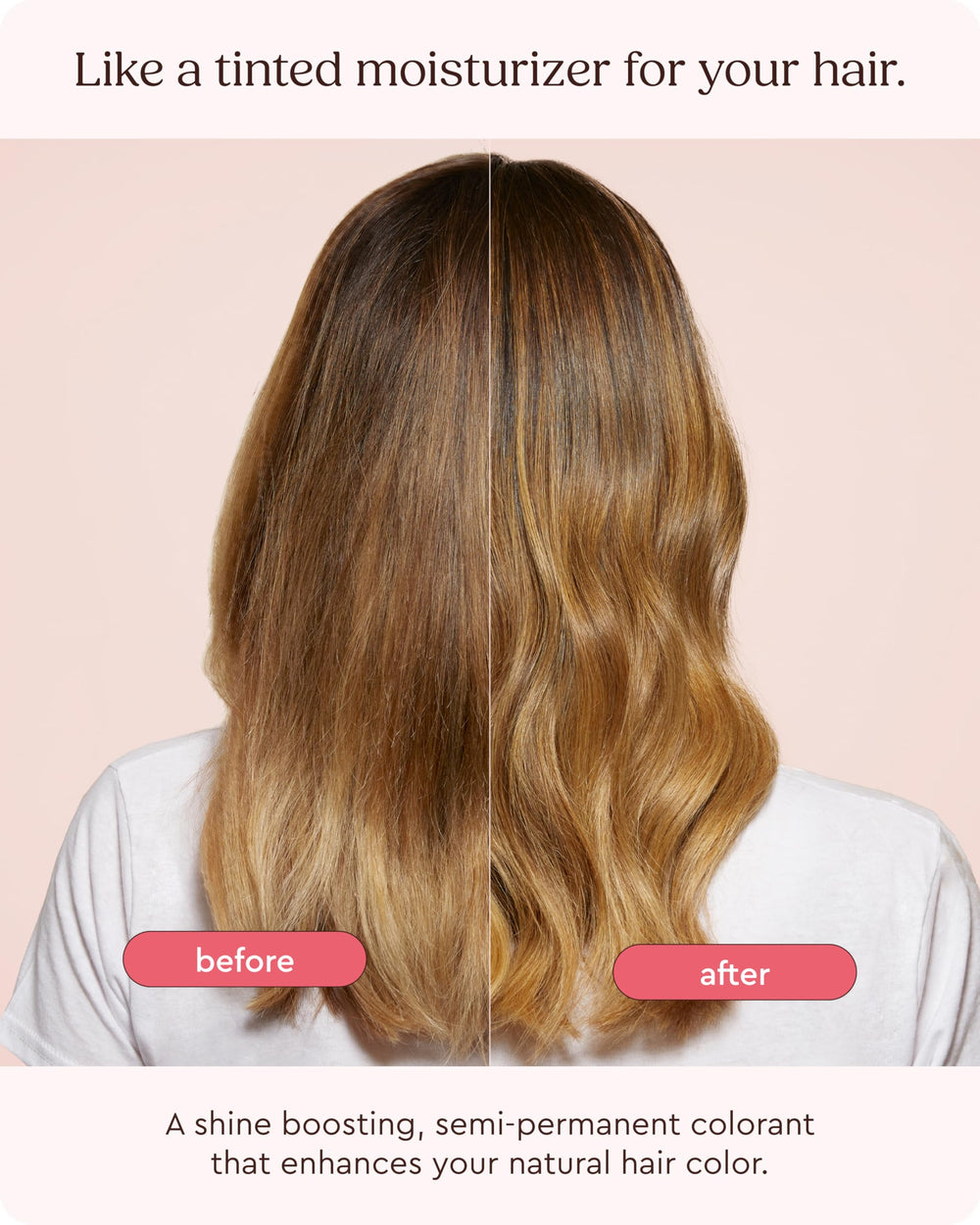Application steps visuals of Glaze Super Gloss on hair