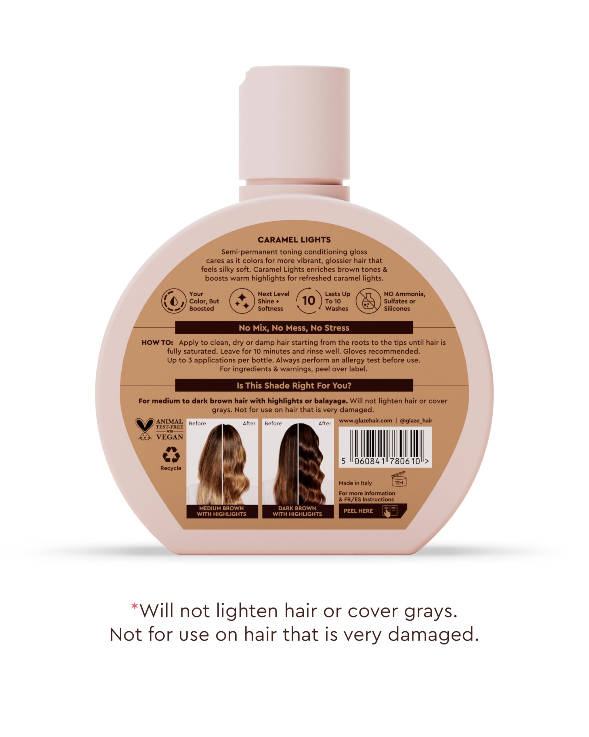 Glaze Super Gloss packaging and tube highlighting vegan formula