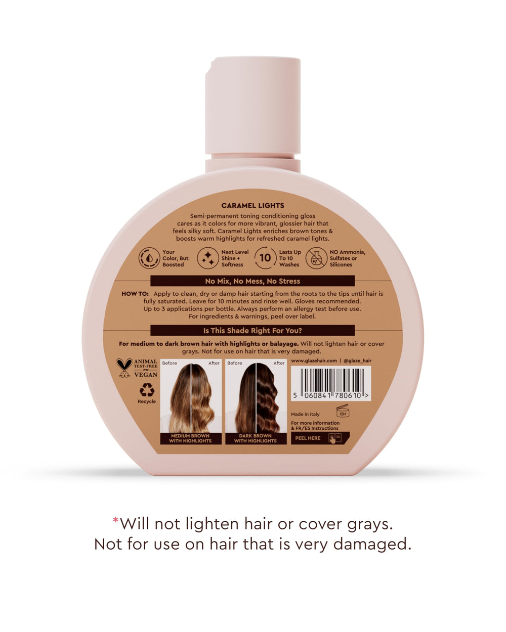 Glaze Super Gloss packaging and tube highlighting vegan formula
