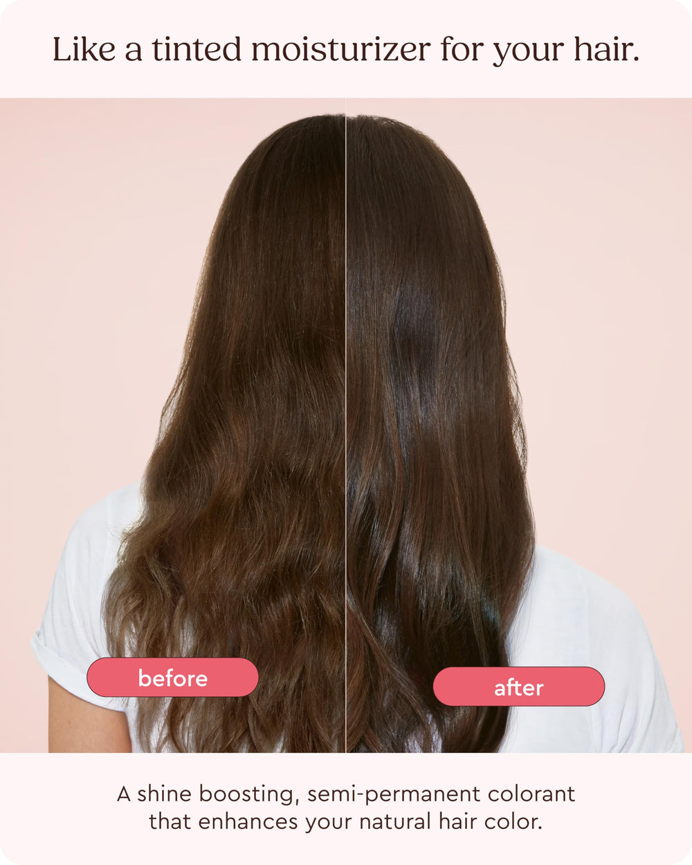 Close-up of color deposit on hair with Glaze Supergloss gloss.