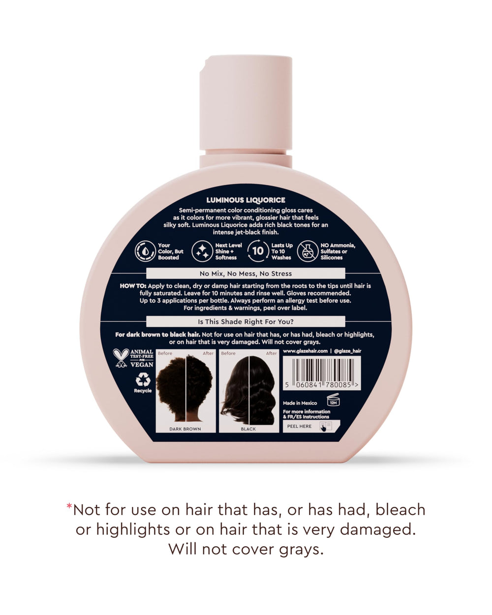 Glaze Supergloss hair after gloss showing bright, healthy shine