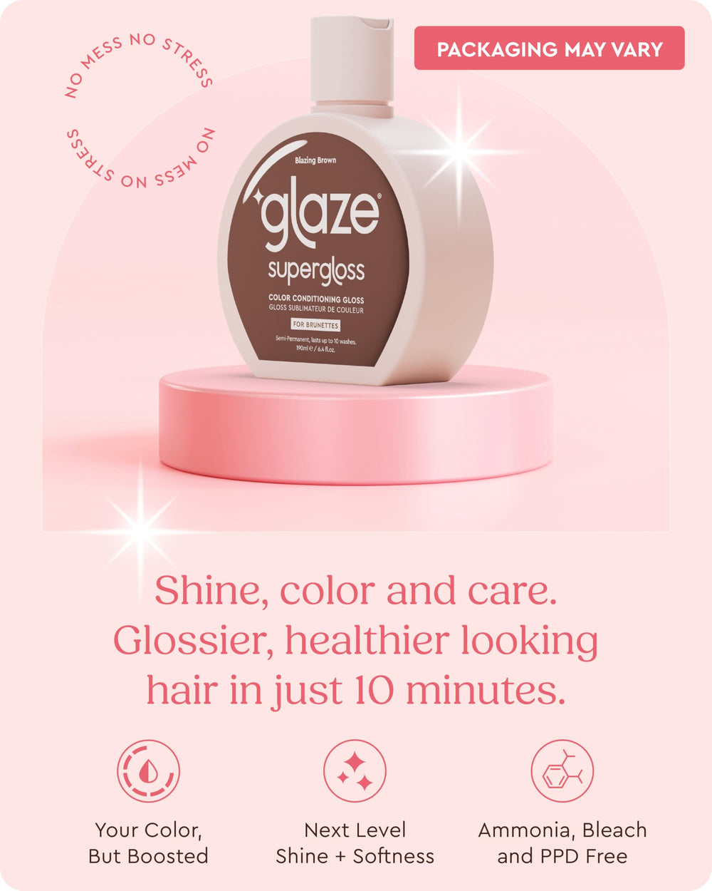 Hand applying Glaze Supergloss for even brunette coverage.