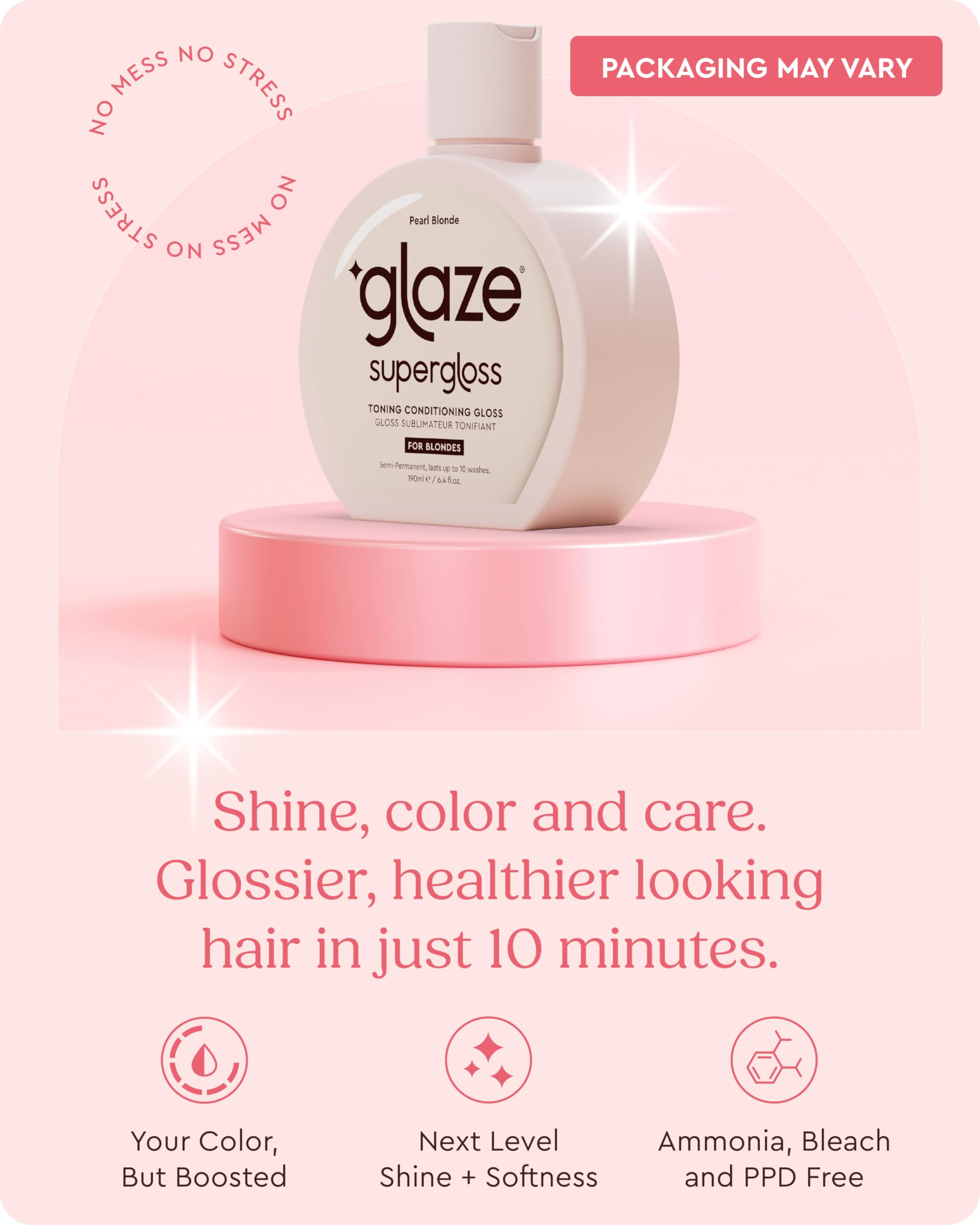 Glaze Supergloss packaging highlights vegan, clean beauty formula.
