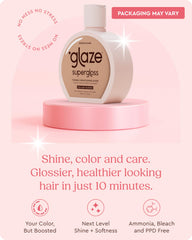 Glaze Supergloss virgin hair swatch shows true-to-shade color.