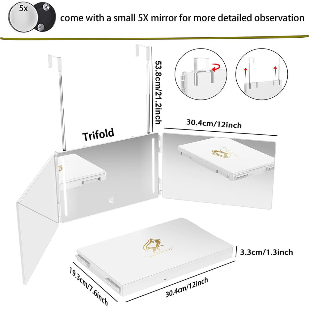 GLDDAO small 5X magnifying mirror for close-up detailing during styling.