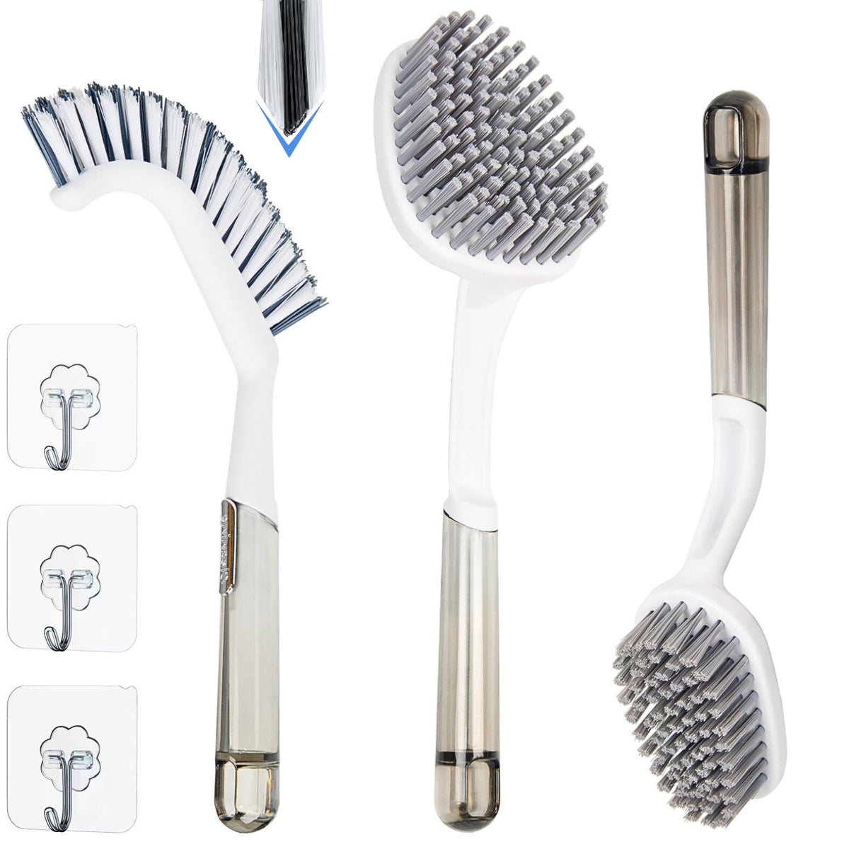 GleamGaGa set de cepillos de ducha con mango largo para limpieza profunda