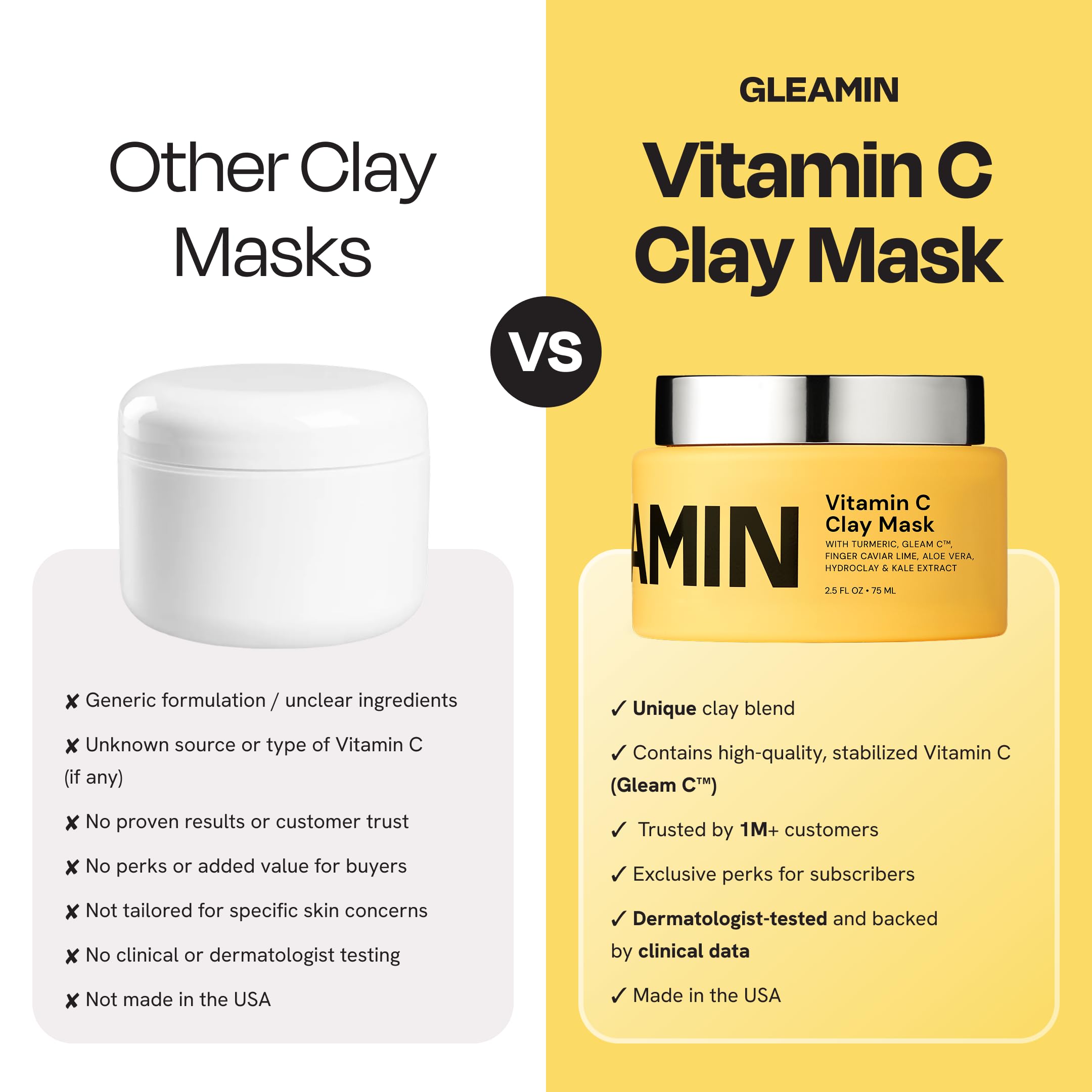 Gleamin turmeric-rich mask in jar signals brightening and antioxidant benefits