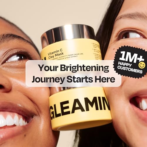 Gleamin mask being rinsed off to reveal clearer texture