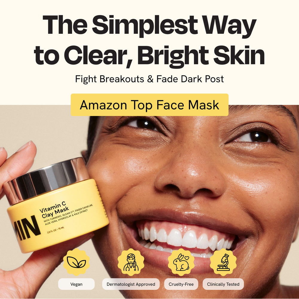 Close-up of smooth complexion after use of Gleamin Vitamin C Clay Mask