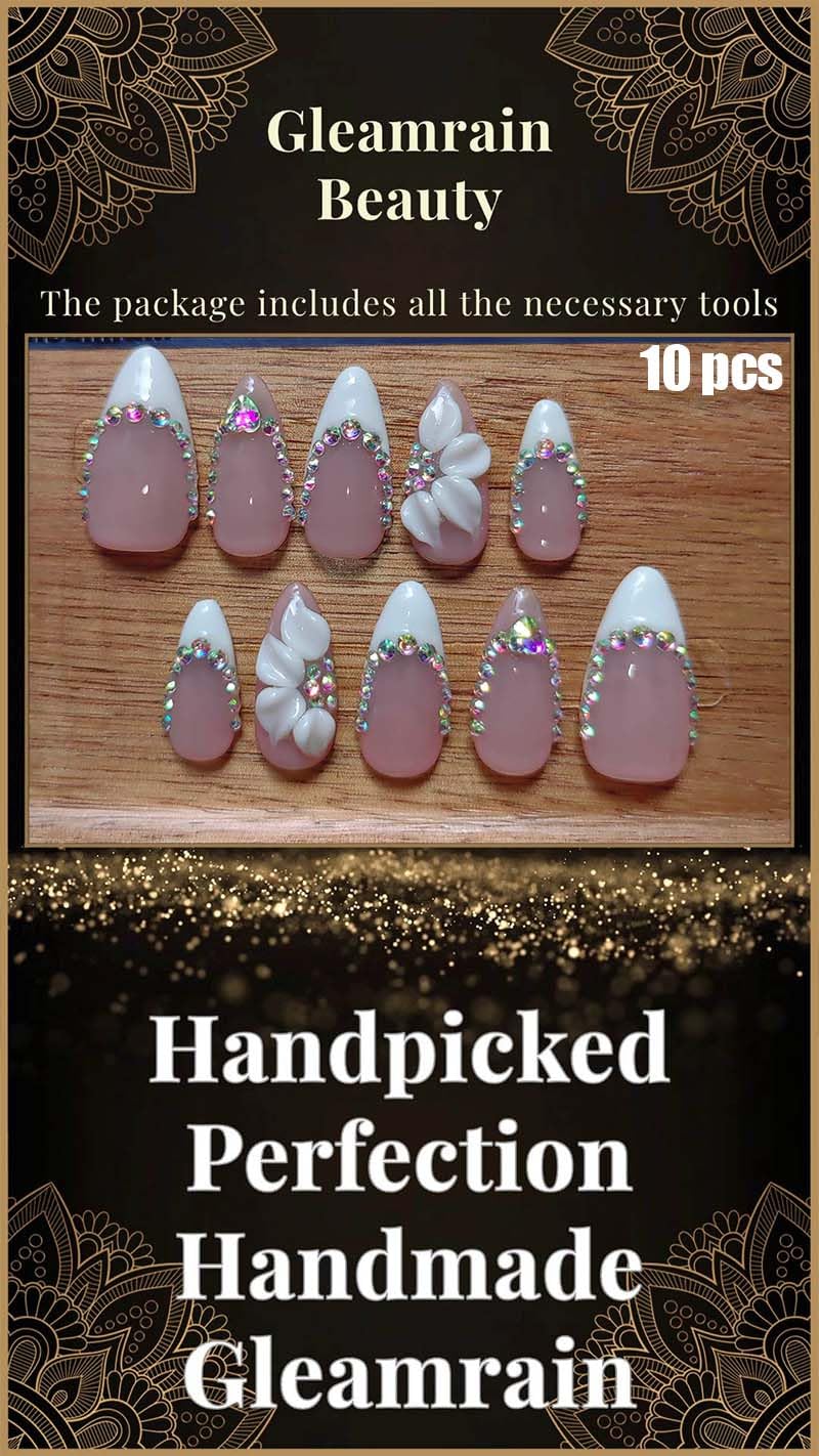 Gleamrain Unas en caja de 10 piezas, solución rápida para looks actuales.