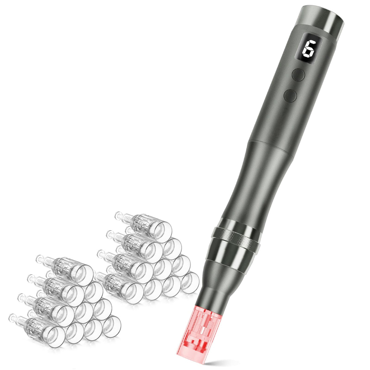 Glemme microneedle derma roller pen with 0.25mm for facial use, beginner-friendly.
