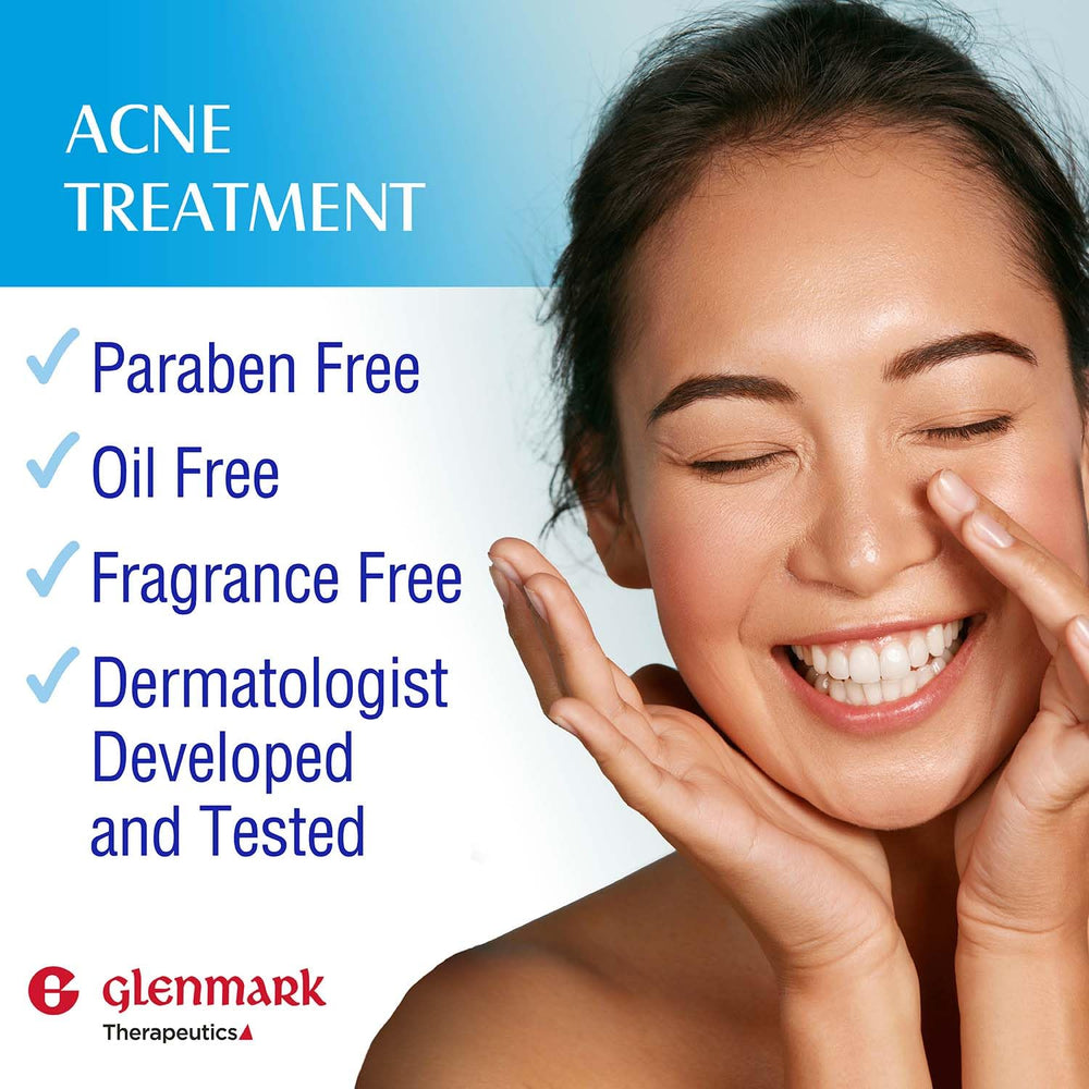 Piel más limpia y poros visibles al usar Glenmark Adapalene Gel.