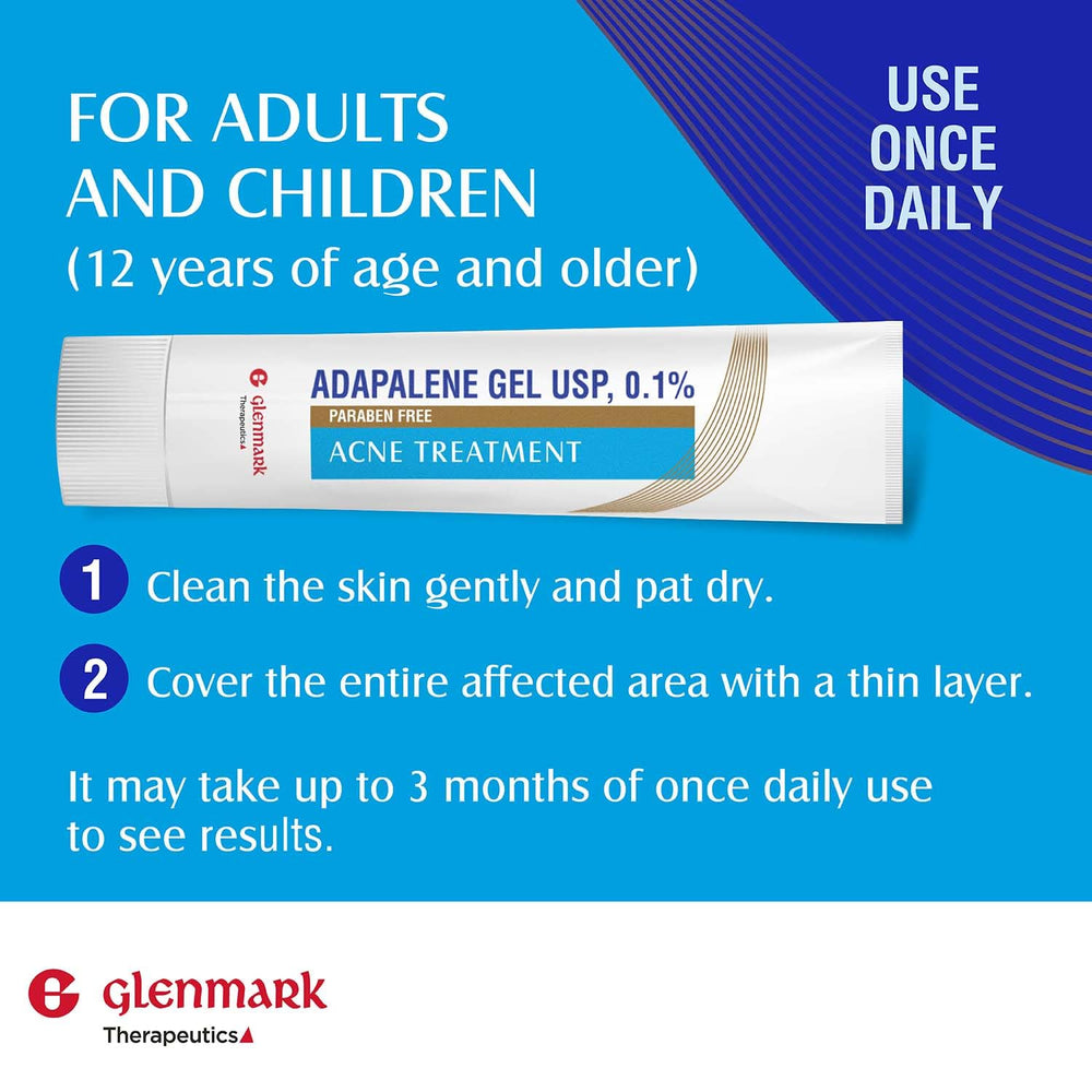 Uso diario seguro de Glenmark Adapalene Gel para el rostro.