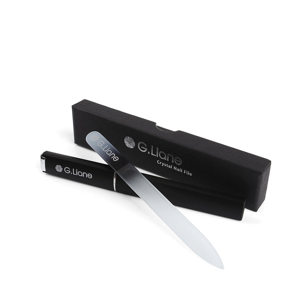 G.Liane Crystal Nail File double‑sided in case for precise shaping on the go.