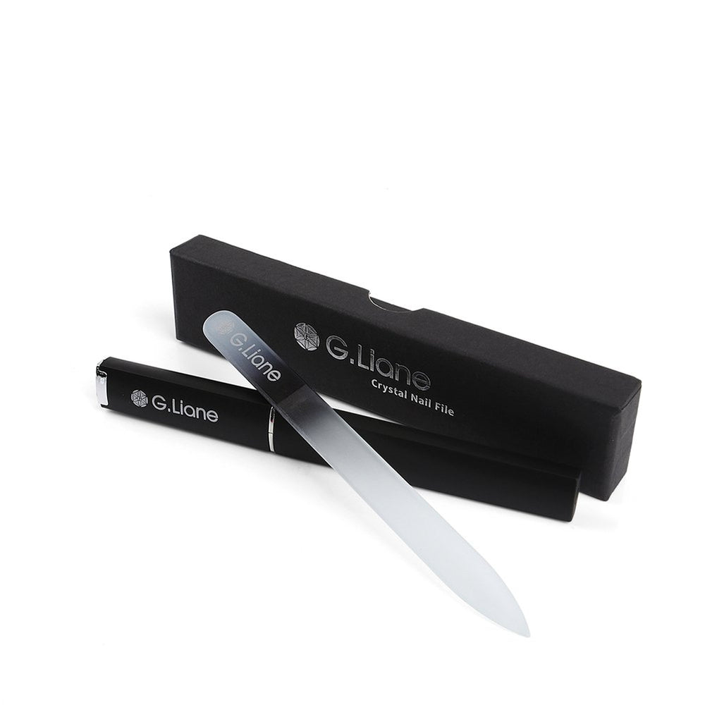 G.Liane Crystal Nail File double‑sided in case for precise shaping on the go.