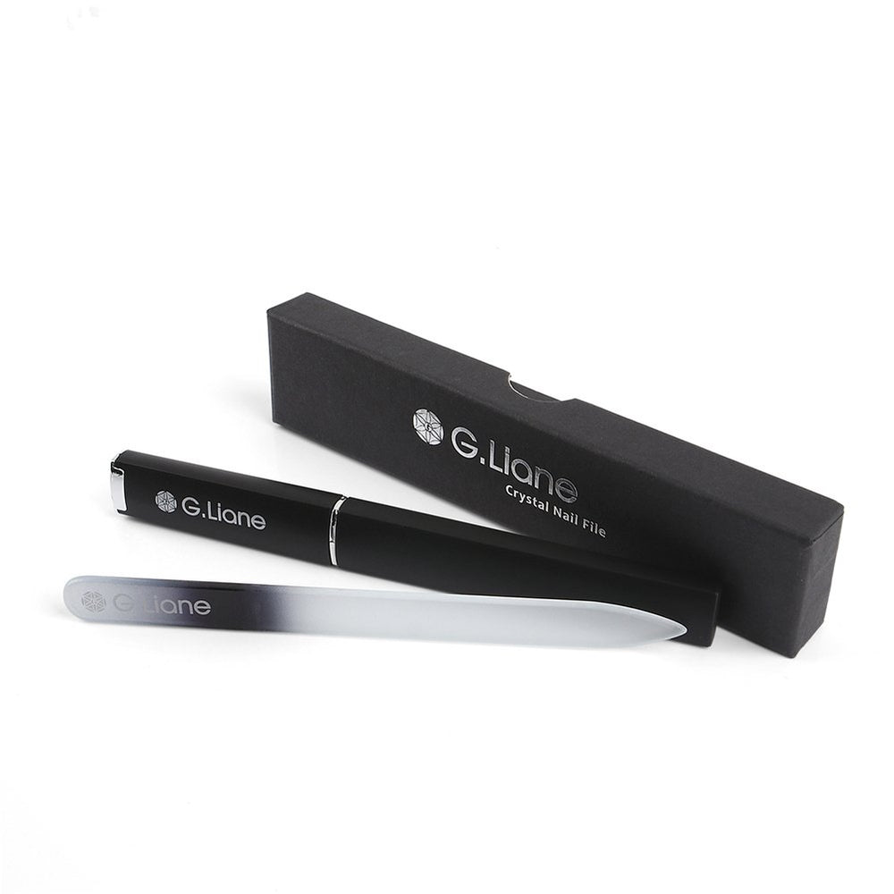 G.Liane Crystal Nail File with slim hard case for portable manicure kit.