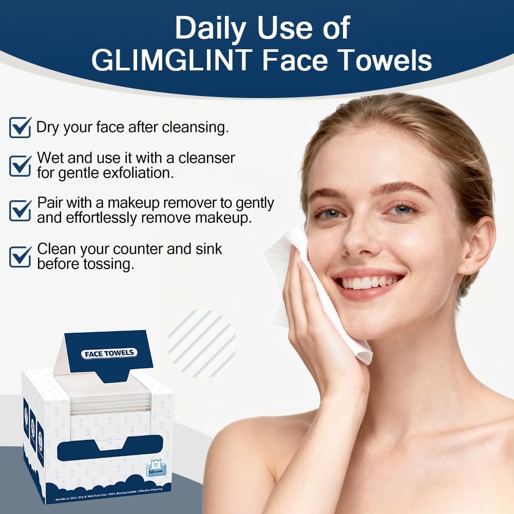 GLIMGLINT portable travel box for on-the-go cleansing with disposable wipes.