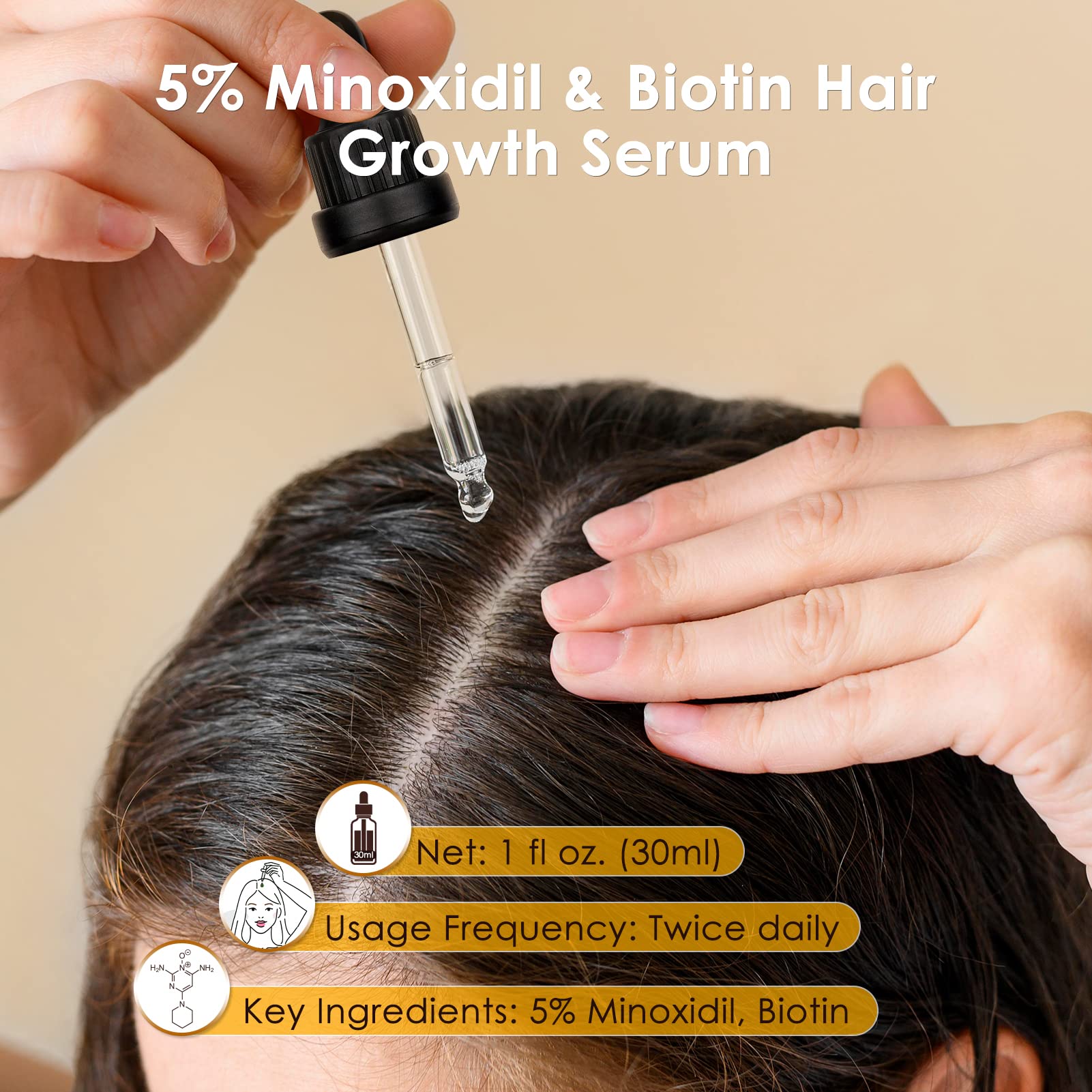 Glemme Biotin Minoxidil for thicker-hair density and healthy appearance.