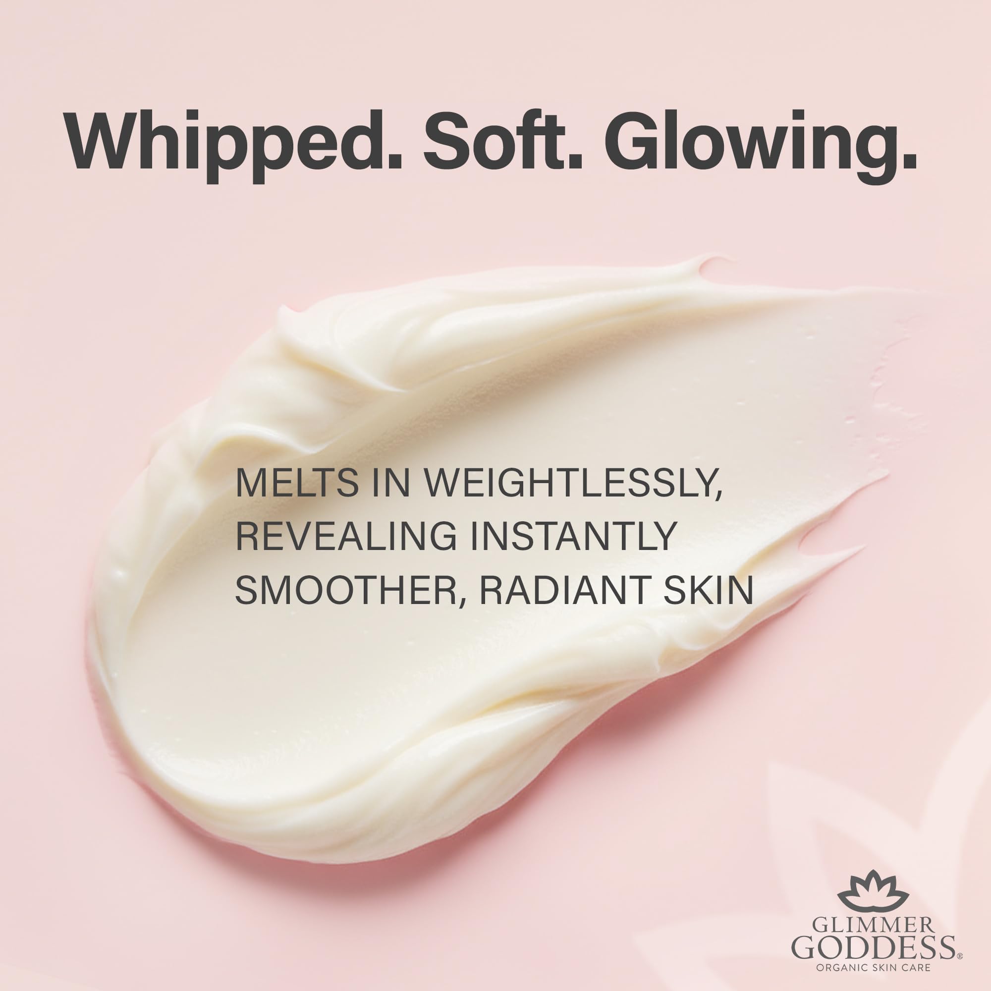 Glimmer Goddess body butter being applied for quick absorption.