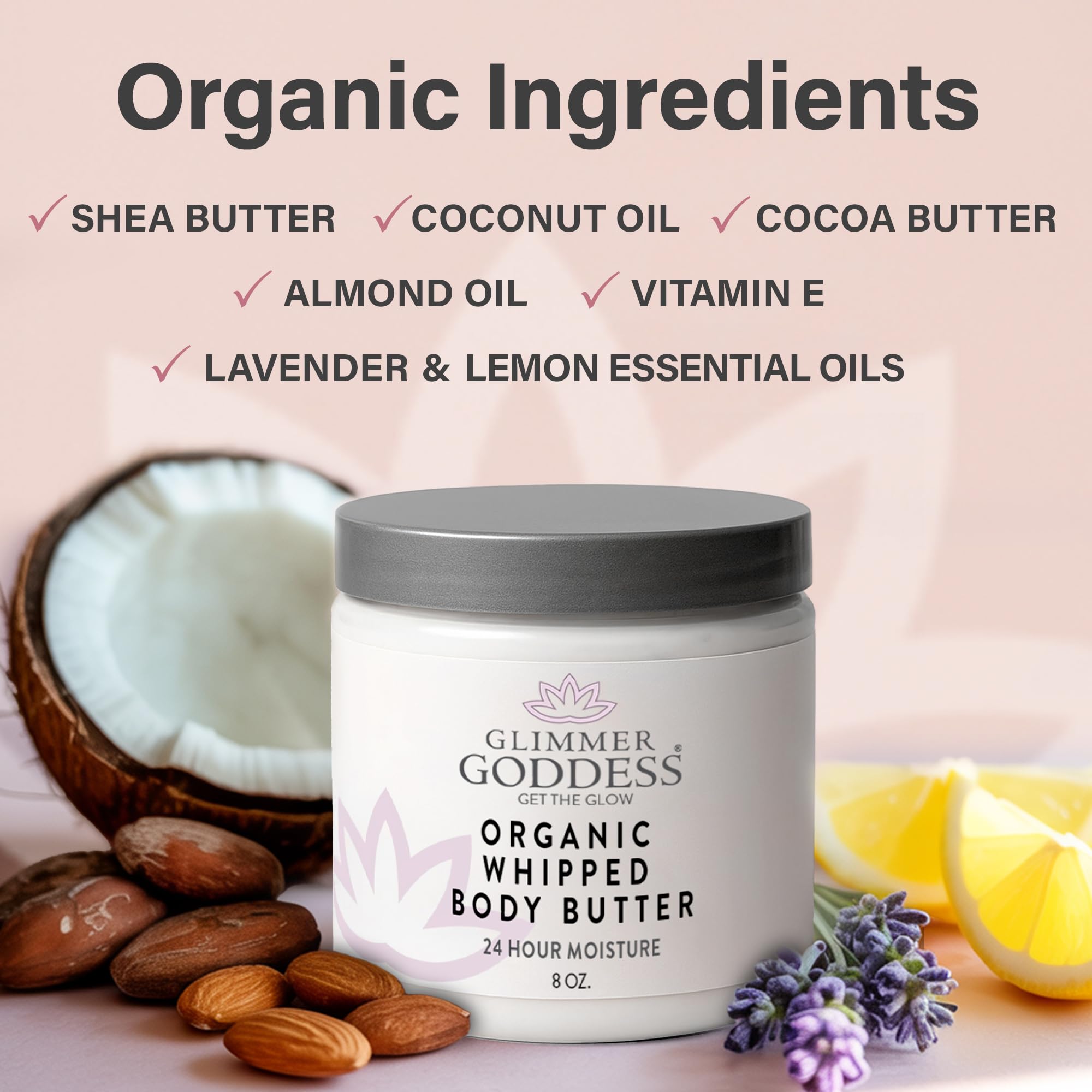 Glimmer Goddess whipped texture in hand, light and non-greasy hydration.