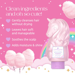 Champú Glimmer Wish Unicornio: aroma algodón de azúcar para una experiencia agradable.