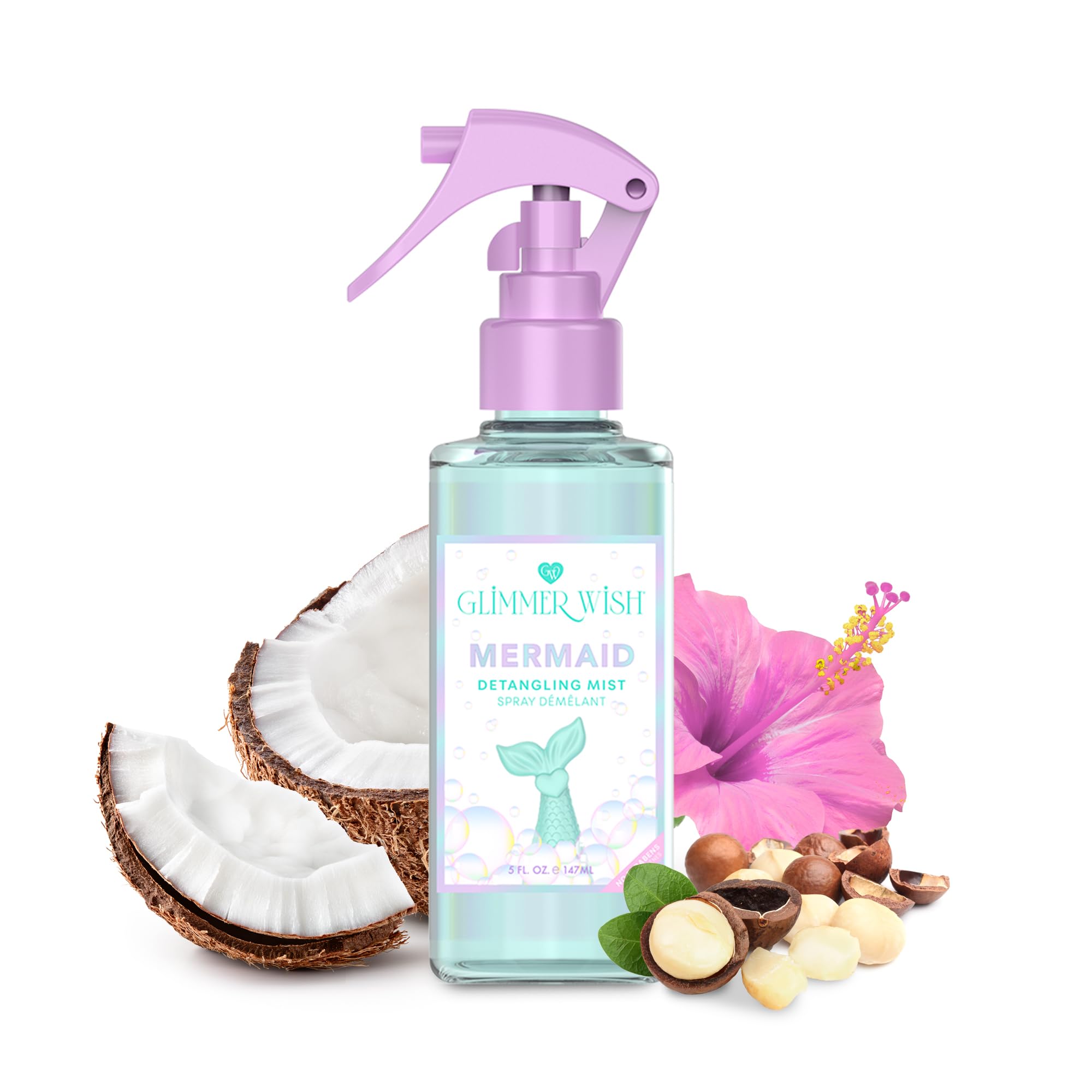 Glimmer Wish Mermaid Hair Desenredante, rociado suave para desenredar y suavizar el cabello.
