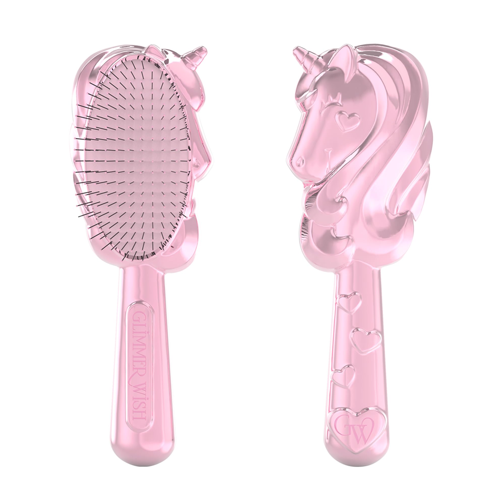 Glimmer Wish unicorn detangler brush for kids with gentle bristles for tangle-free hair.