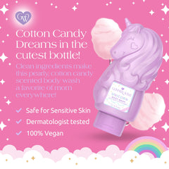 Glimmer Wish gel para niños con envase de gravedad para dosificar.
