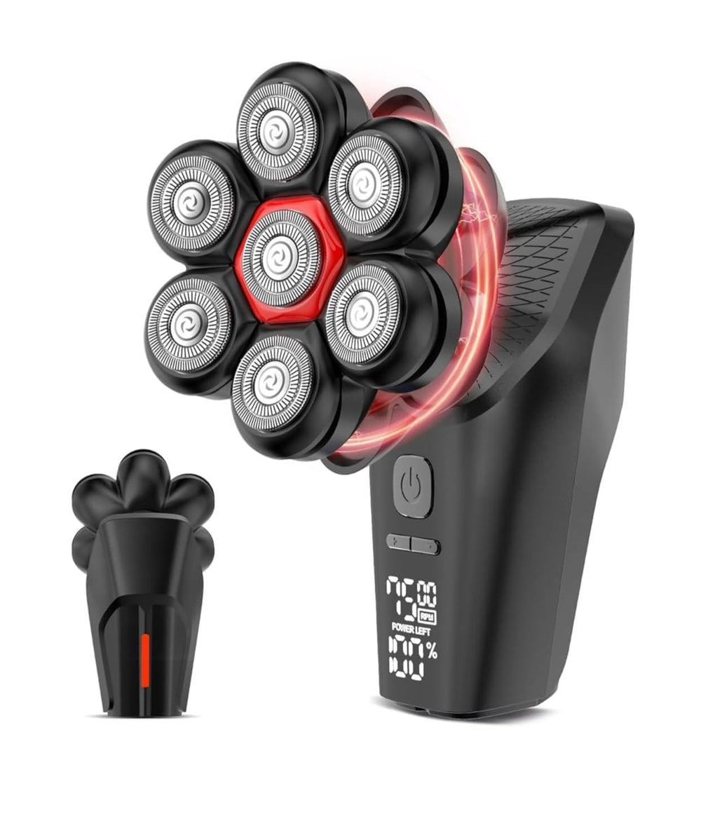 GLLAVA 7D head shaver with LED display for precise bald grooming.