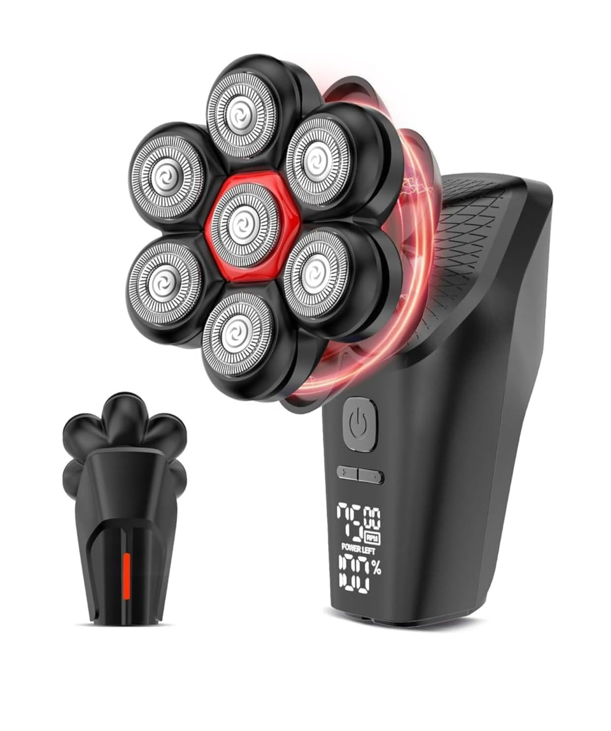 GLLAVA 7D head shaver with LED display for precise bald grooming.