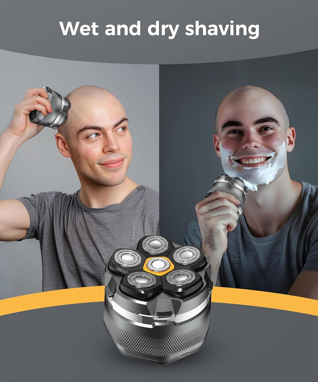 GLLAVA shaver LED display shows battery and travel lock