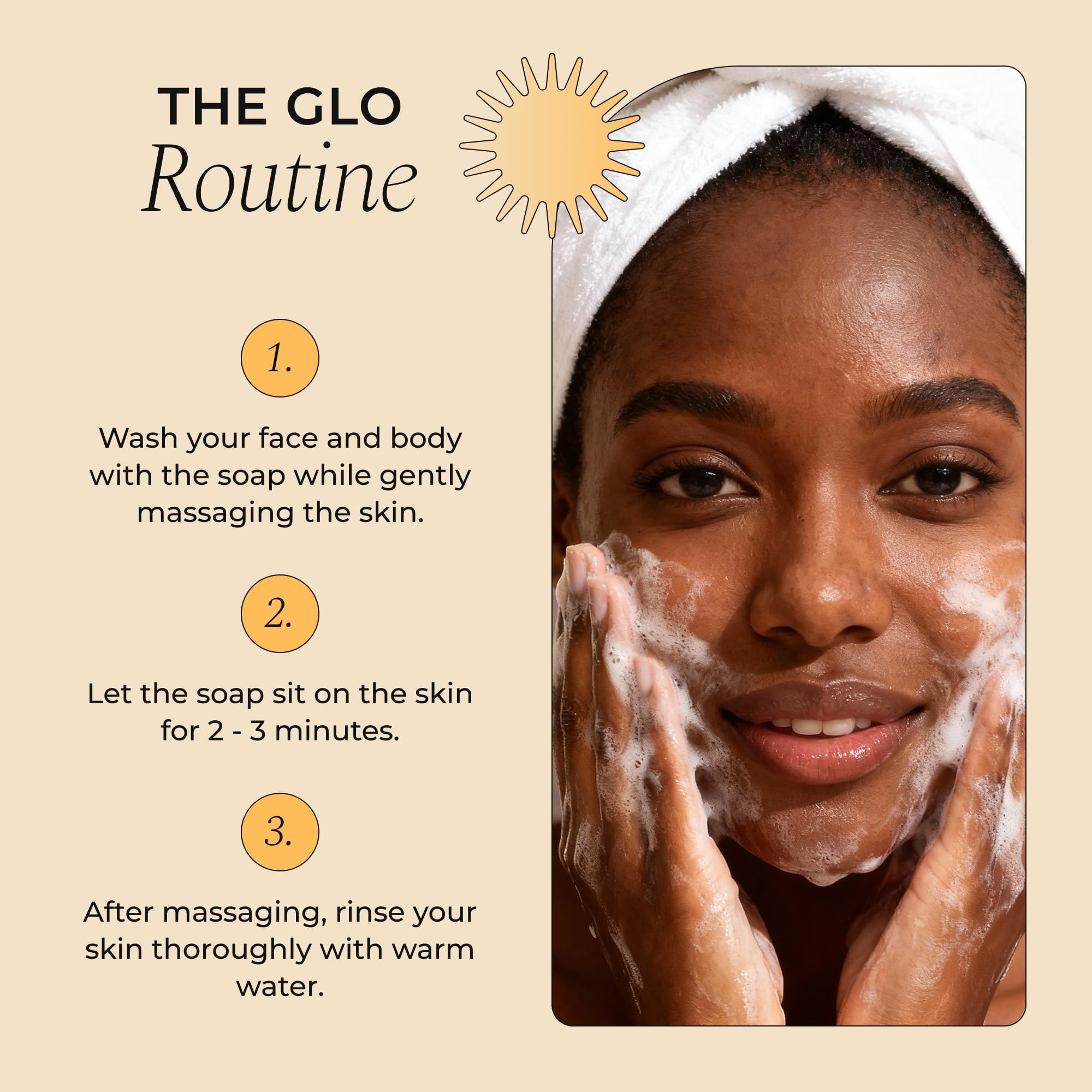 Glo Melanin jabón no comedogénico, apto para pieles con tendencia a acné.