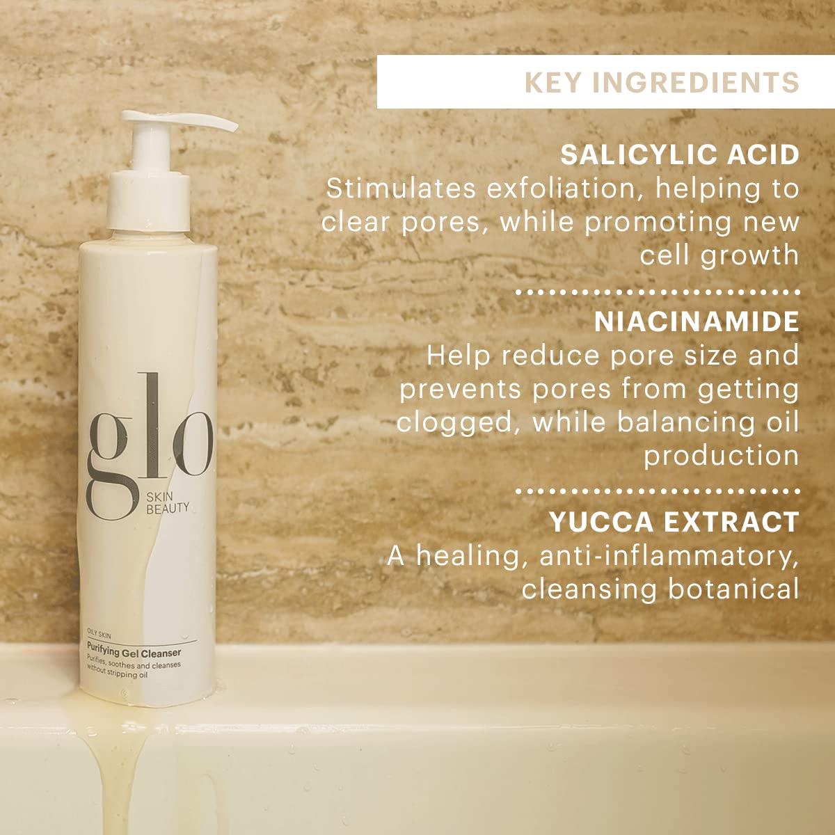 Glo Skin Beauty sulfate-free gel cleanses without irritation.