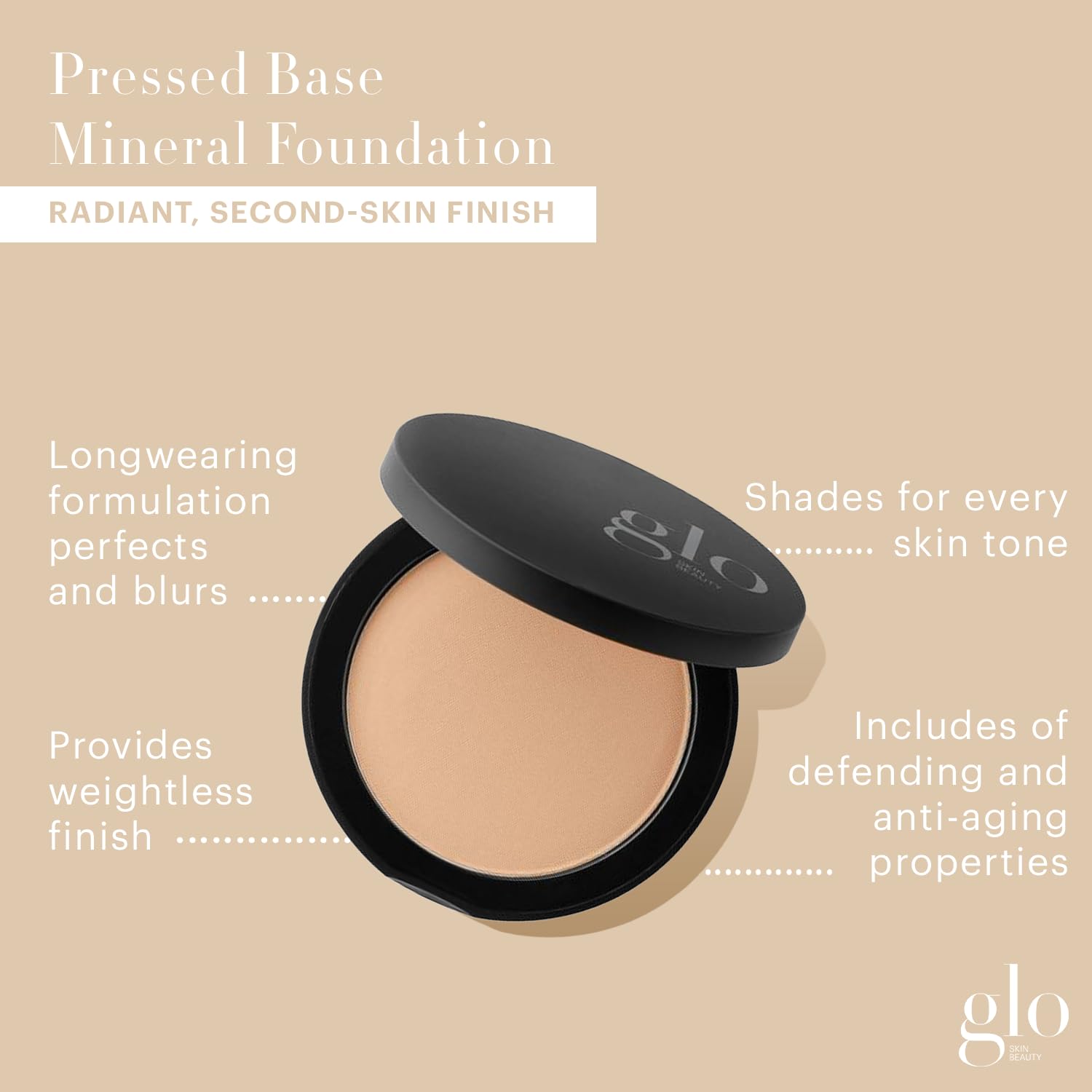 Glo Skin Beauty pressed base honey light swatches reveal true color and radiance.