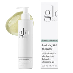 Glo Skin Beauty purifying gel cleanser demonstrates pore-clearing action for a refreshed complexion.